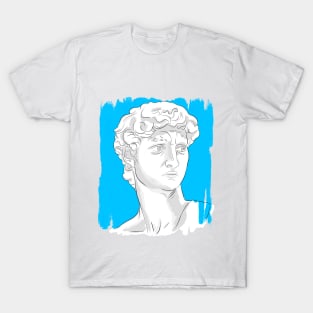 Denizko Art Statue Head Blue T-Shirt